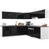 B BELINI GROUP Belini ITALIA 7 Cucina Angolare Componibile 420cm Nero | Cucina completa componibile, mobili pensili e bassi inclusi, montaggio facile
