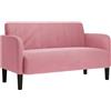 vidaXL Divano Divanetto Rosa 109 cm in Velluto