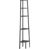 vidaXL Hoekkastje met 5 schappen 45,5x31,5x180 cm zwart
