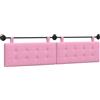 vidaXL Hangend hoofdbord Roze Stof
