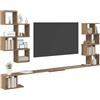 vidaXL Mensola per TV da muro Rovere Artigianale 160 x 15 x 94 cm