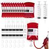 Bellabon 12 Pezzi Halloween Sacchetti di Sangue per Bevande, Sacchetti per Bevande di Halloween con Clip Adesivi, Sangue Contenitore per Riutilizzabile, 350ml, Decorazioni per Feste a Tema