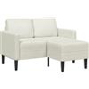 vidaXL 2-zitsbank met chaise L-vorm crèmekleurig 125 cm fluweel