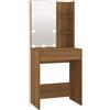 vidaXL Toeletta con LED Rovere Marrone 60x40x140 cm