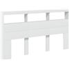 vidaXL Testiera con Contenitore a LED Bianca 180x17x102 cm