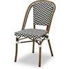 Kosmi Sedia da bistrot per esterni interni impilabili - struttura in alluminio effetto bambù - seduta e schienale in tessuto intrecciato - stile terrazza del caffè parigino - giardino, balcone, ristorante