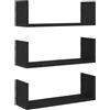 vidaXL Wandplanken 3 stuks Zwarte Eiken 58x18x18 cm Bewerkt Hout