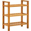 vidaXL Scarpiera con 3 Ripiani 50x27x60 cm in Legno Massello di Rovere