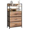 HOMCOM Cassettiera 3 cassetti 60x29x101 cm Nero