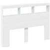vidaXL Testiera con Contenitore a LED Bianca 140x17x102 cm