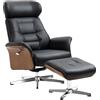 HOMCOM Poltrona Relax con Poggiapiedi, Sedia TV Reclinabile, Nero