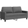 vidaXL Tweezitsbank 140 cm stof donkergrijs