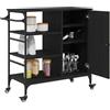 vidaXL Carrello da Cucina Rovere Nero 87,5 x 39 x 84,5 cm | Semplice da spostare, trolley da cucina, Abbastanza spazio per tutti i tuoi utensili da cucina,