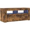 vidaXL Mobile Porta TV con Luci LED Rovere Fumo 90x35x40 cm