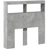 vidaXL Testiera con Contenitore a LED Grigio Cemento 100x17x102 cm