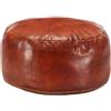 vidaXL Pouf Tanno 60x30 cm in Vera Pelle di Capra