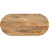 vidaXL Piano Tavolo 120x60x2,5 cm Ovale in Legno Massello di Mango