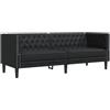 vidaXL Driezitsbank Chesterfield-stijl kunstleer zwart