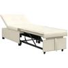 vidaXL Slaapbank Crème 194 x 67 x 82 cm Fluweel