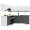 B BELINI GROUP Belini ITALIA 6 Cucina Angolare Componibile 360cm Bianco-Grigio Opaco