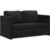vidaXL Divano Letto da Terra 2 in 1 Nero 122x204x55 cm Velluto