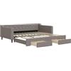 vidaXL Divano Letto Estraibile con Cassetti Tortora 100x200 cm Tessuto