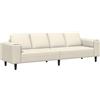 vidaXL Divano per Soggiorno Crema 250 x 77 x 76 cm