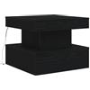 vidaXL Tavolino da Salotto con Luci LED Rovere Nero 50x50x40 cm