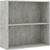vidaXL Libreria a 2 Ripiani Grigio Cemento 80x30x76,5 cm in Truciolato