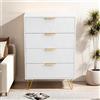 MEXUS Cassettiera, credenza con 4 cassetti, spaziosa e robusta, adatta per soggiorno, camera da letto, camera dei bambini, camera dei giovani e ufficio, 60 x 34 x 90 cm (bianco-4 cassetti)