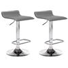 CLP Set 2 Sgabelli Bar Dyn In Similpelle I Coppia Sedie Da Cucina Bancone Con Poggiapiedi Colore grigio