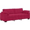 vidaXL 3-zitsbank wijnrood 220x77x82 cm fluweel