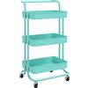 vidaXL Keukentrolley 3-laags 42x35x85 cm ijzer en ABS turquoise