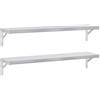 vidaXL Mensole a Muro 2 pz 100x23,5 cm Argento in Acciaio Inossidabile