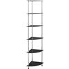 vidaXL Kastje 6-laags 30x30x160 cm gehard glas zwart
