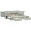 vidaXL Divano Letto Estraibile Cassetti Grigio Chiaro 100x200 Velluto