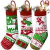 Joyin - Confezione da 4 calze natalizie da 45,7 cm, di grandi dimensioni, in maglia rustica, di colore rosso e verde; decorazioni natalizie per la famiglia