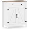 GIANTEX Credenza da cucina con cassetto e 2 ante, armadio portaoggetti con ripiano regolabile, stile fienile, 80 x 40 x 92 cm, mobile in legno per sala da pranzo, soggiorno