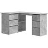 vidaXL Scrivania Angolo Grigio Cemento 145x100x76 cm Legno Multistrato