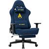 Symino Sedia Gaming con Poggiapiedi, Braccioli 3D Regolabili, Schienale Alto Ergonomico Reclinabile 90-150°, Pelle PU Trapuntata a Rombo, Cuscino Lombare & Poggiatesta, Portata 200 kg