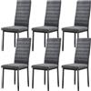 Blishom Set di 6 sedie da pranzo in velluto, sedie moderne per cucina a vista, ideali per sala da pranzo, ufficio e soggiorno, scamosciato