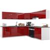 B BELINI GROUP Belini ITALIA 7 Cucina Angolare Componibile 420cm Rosso | Cucina completa componibile, mobili pensili e bassi inclusi, montaggio facile