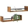 vidaXL Scaffale da Parete 2 PCS Legno Vecchio 60 x 16 x 14 cm, Mensola Rettangolare Moderna, Soluzione Chic per Lo stoccaggio, risparmia Spazio, Accessorio per Il Soggiorno