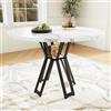 BLUON HOME Tavolo da pranzo rotondo (100 x 100 x 76 cm), leggero e lussuoso tavolo rotondo per 4-6 persone, adatto per sala da pranzo e soggiorno, gambe nere, tavolo in MDF marmorizzato