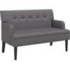 vidaXL Panca con Schienale Grigia 112x65,5x75 cm in Similpelle