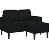 vidaXL 2-zitsbank met ligchaise L-vormig 125 cm stof zwart