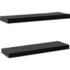 vidaXL Mensole a Muro Galleggianti 2 pz Nere 60x20x3,8 cm