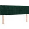 vidaXL Testiera Verde Scuro 144x5x78/88 cm in Velluto