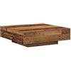 vidaXL Tavolino da salotto Legno vecchio 100 x 100 x 31 cm | La finitura in legno grigio crea un'atmosfera vintage, Fatto in legno massello recuperato,