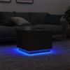 vidaXL Tavolino da Salotto con Luci LED Rovere Nero 50x50x40 cm